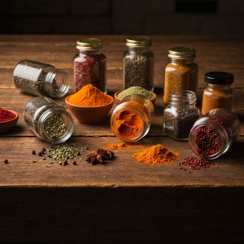 Colorful spices and agricultural commodities